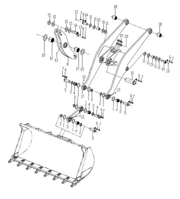 5T Loader Bucket 3m3 for ZL50G/LW500 Wheel Loader - Parts 252110032 & 252117315 - Image 4