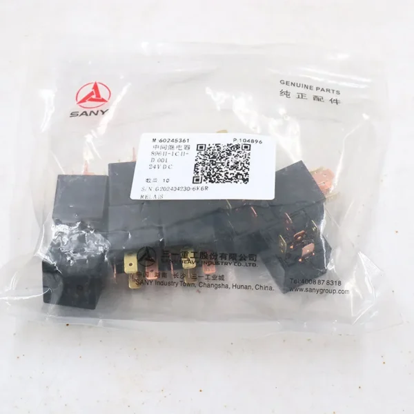 Sany Excavator Relay 896H-1CH-D 24VDC (Part# 60245361) | OEM Spare Parts - Image 2