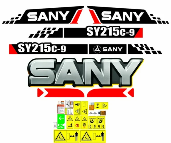 SANY SY215C-9 Excavator Full Decal Sticker Kit Compatible with SY215C-9